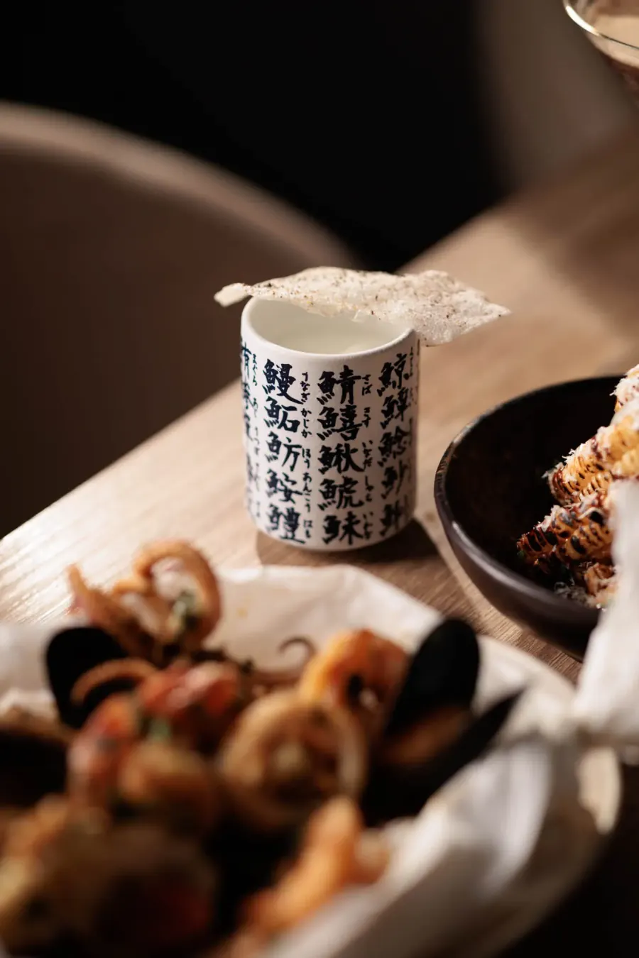 Seafood with Japanese cup